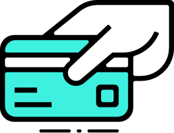 icono de mano con tarjeta de credito